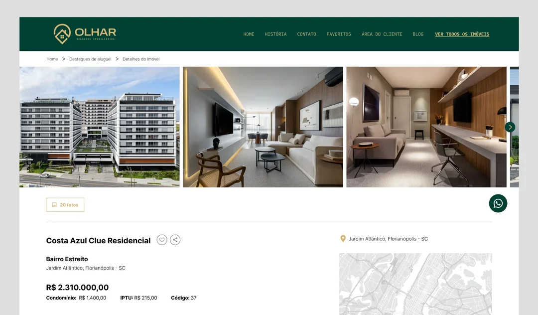 Projeto imobiliário para Olhar Negócios Imobiliários - Foco em geração de leads