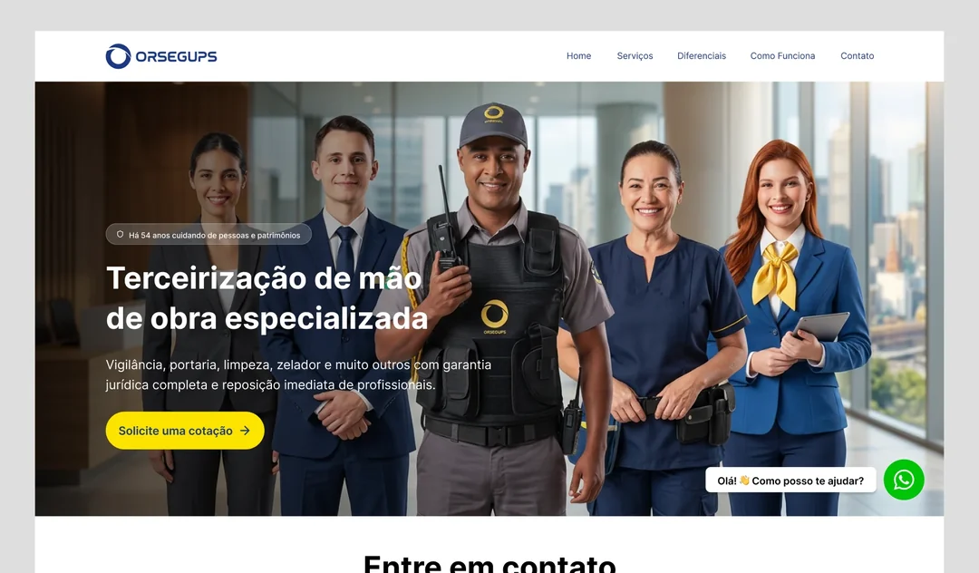 Desenvolvimento de aplicativo B2B e site corporativo para Orsegups